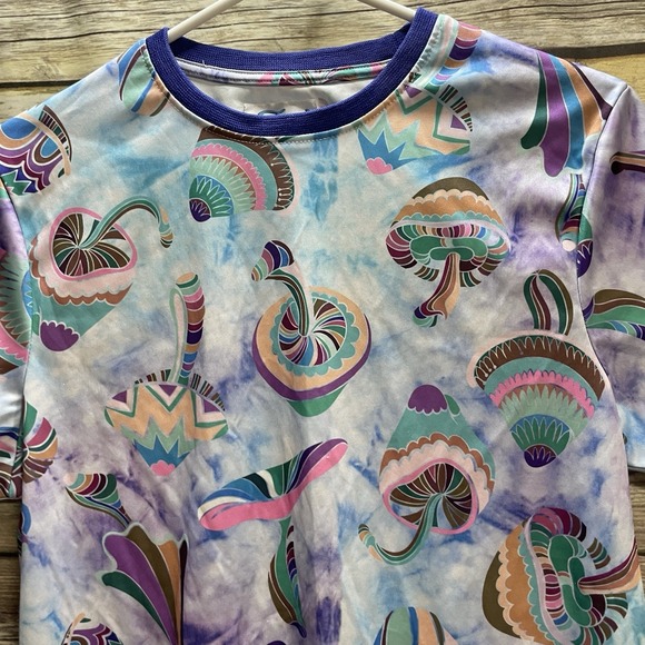 Psychedelic Mushroom Button Shirt Mens Small Fresh Prints Bel Air All Trippy - Picture 4 of 5